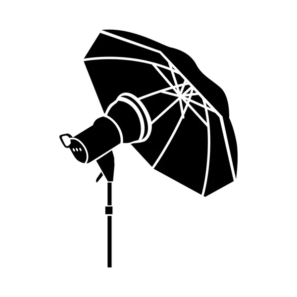 Flash de estudio con icono de paraguas en estilo simple — Vector de stock