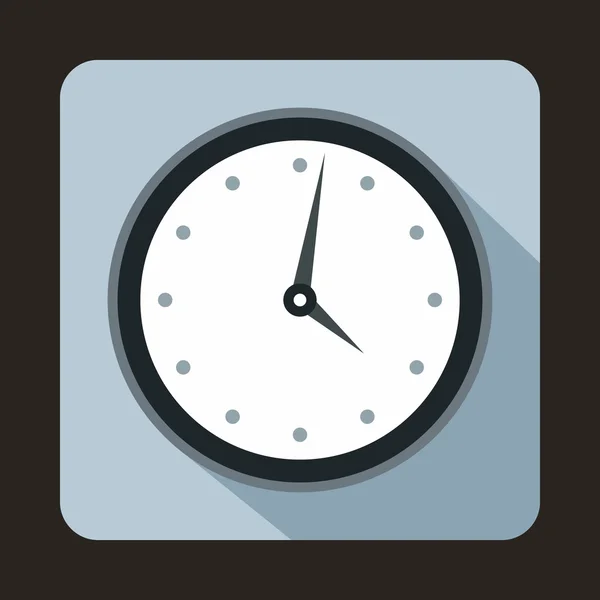 Horloge pictogram, vlakke stijl — Stockvector