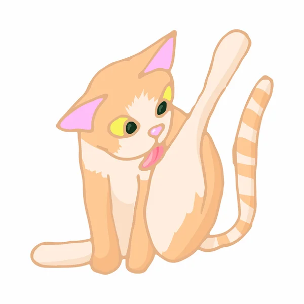 Icono de gato, estilo de dibujos animados — Vector de stock