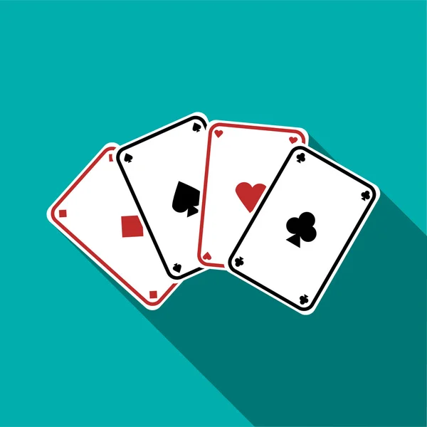 Speelkaarten pictogram, vlakke stijl — Stockvector