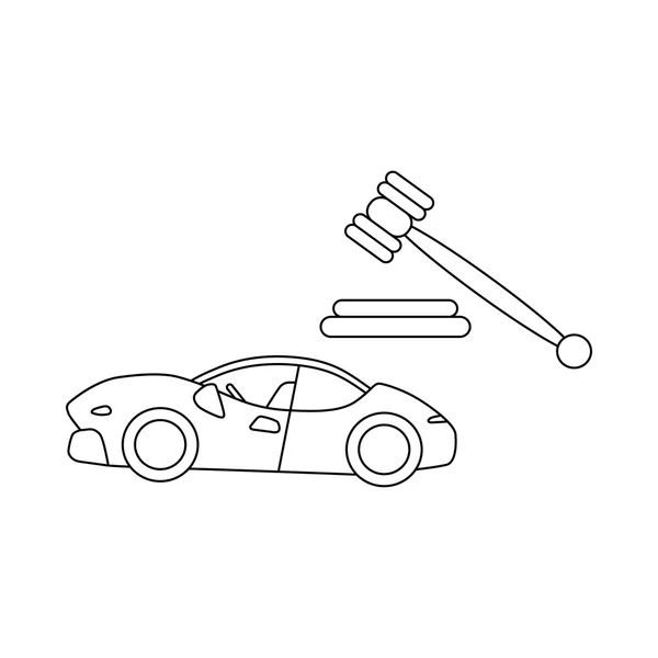 Icono de coches de subasta, estilo de esquema — Archivo Imágenes Vectoriales