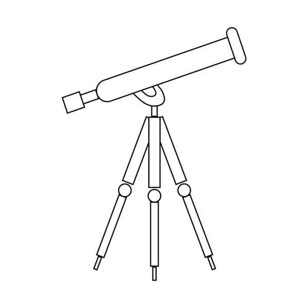 Telescope icon in outline style — Stock Vector