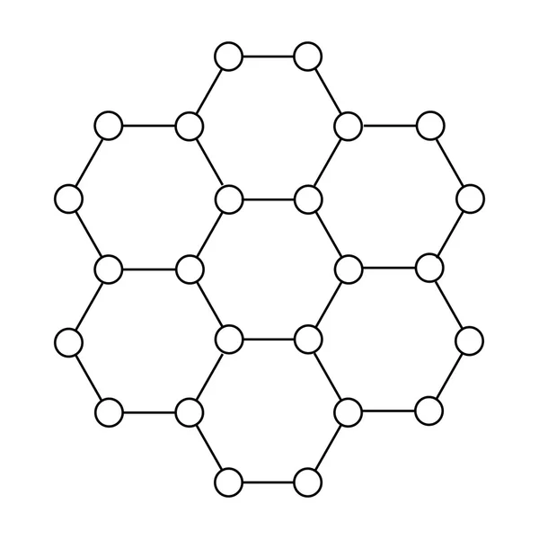 アウトライン スタイルの結晶構造アイコン — ストックベクタ