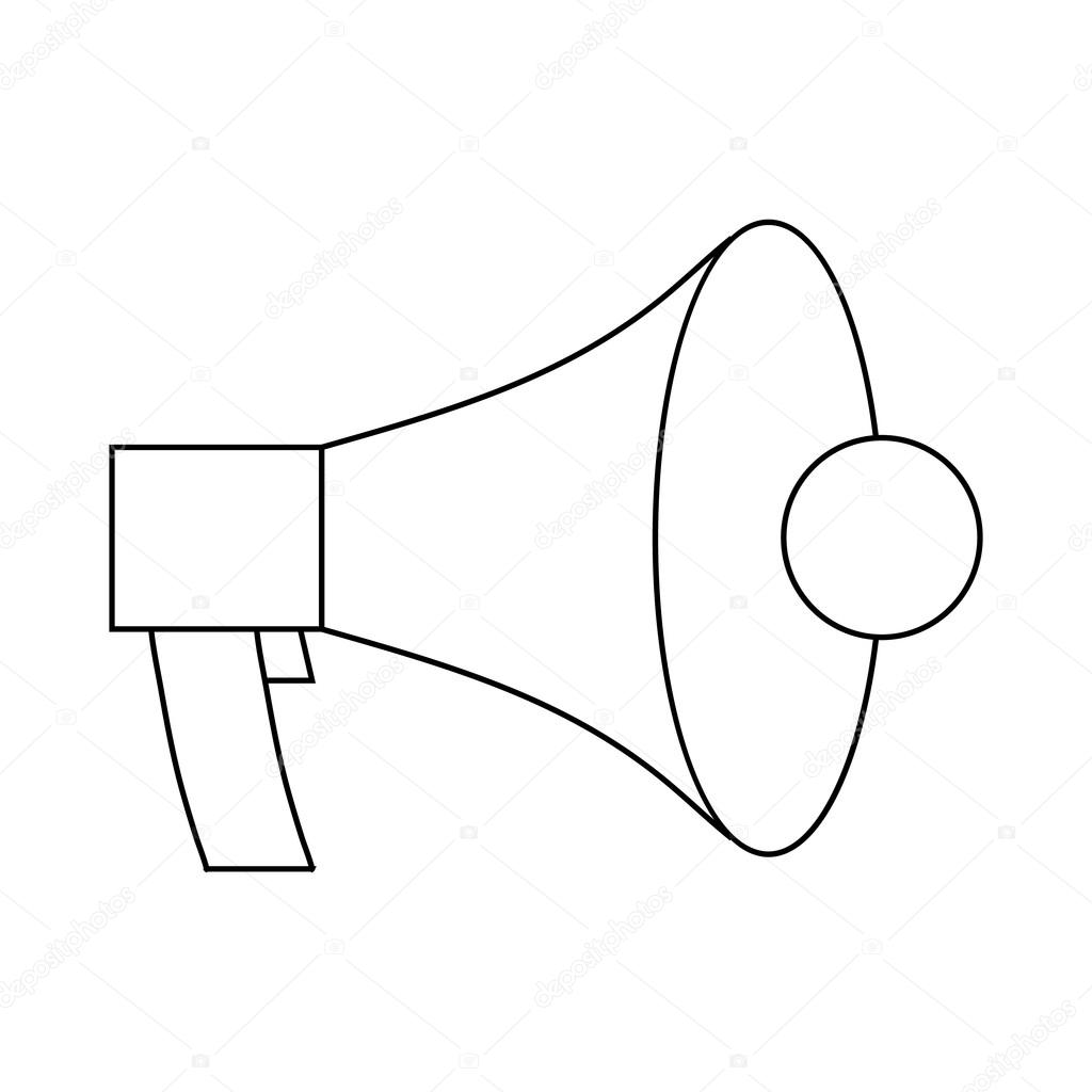 Megaphone Loudspeaker Icon Outline Style Stock Vector