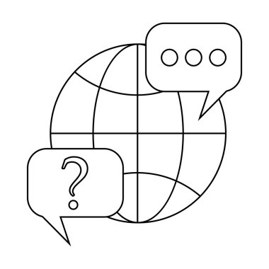 Simgesi ile dünya ve konuşma kabarcıklar