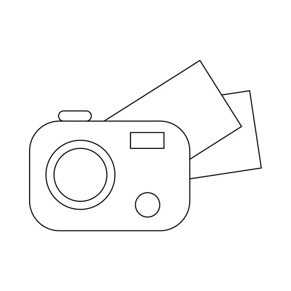 写真カメラのアイコン、アウトラインスタイル — ストックベクタ