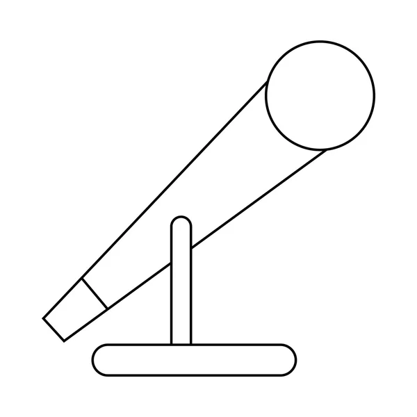 Icona del microfono in stile contorno — Vettoriale Stock