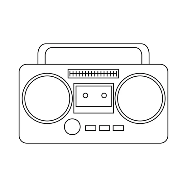 Boom box veya radyo kaset kaset çalar simgesini — Stok Vektör