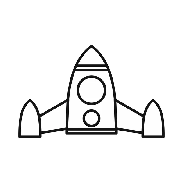 Иконка ракеты, стиль контура — стоковый вектор