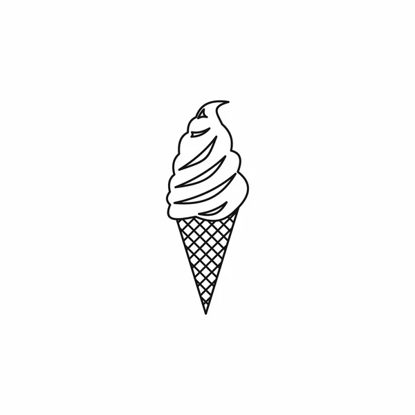 Икона мороженого, стиль набросков — стоковый вектор