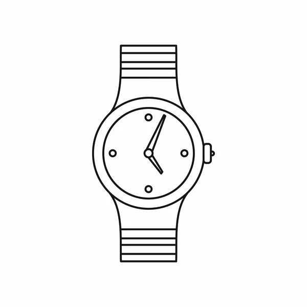 Icono del reloj, estilo del esquema — Vector de stock