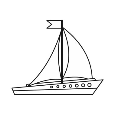 Yelken gemi simgesi, anahat stili