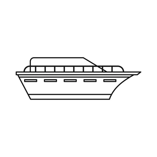 Icono de barco de motor, estilo de esquema — Archivo Imágenes Vectoriales