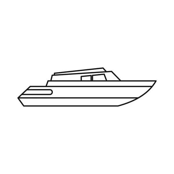 Planing icono del barco de motor, el estilo del esquema — Vector de stock