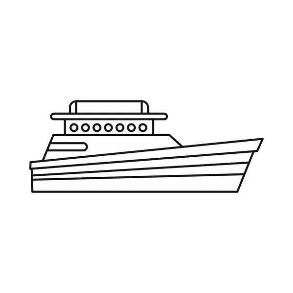 Grande icône de bateau à moteur, style contour — Image vectorielle