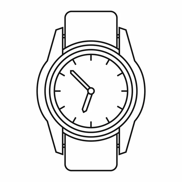 Horloge pictogram, Kaderstijl — Stockvector