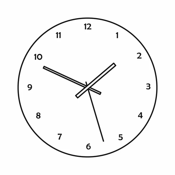 Horloge pictogram, Kaderstijl — Stockvector