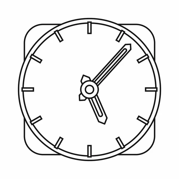 Uhr-Ikone, Umriss-Stil — Stockvektor