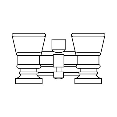 Retro tiyatro dürbün simgesi, anahat stili