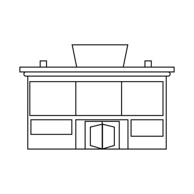 Süpermarket bina simgesini, anahat stili