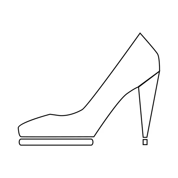 Значок туфли на высоком каблуке в стиле контура — стоковый вектор