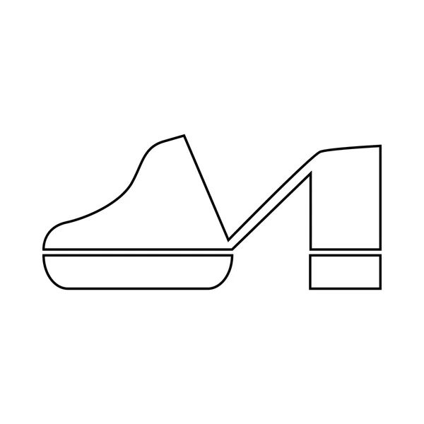 Icona scarpa zoccoli in stile contorno — Vettoriale Stock