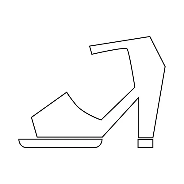 발목 스트랩 아이콘으로 높은 뒤꿈치 신발 — 스톡 벡터