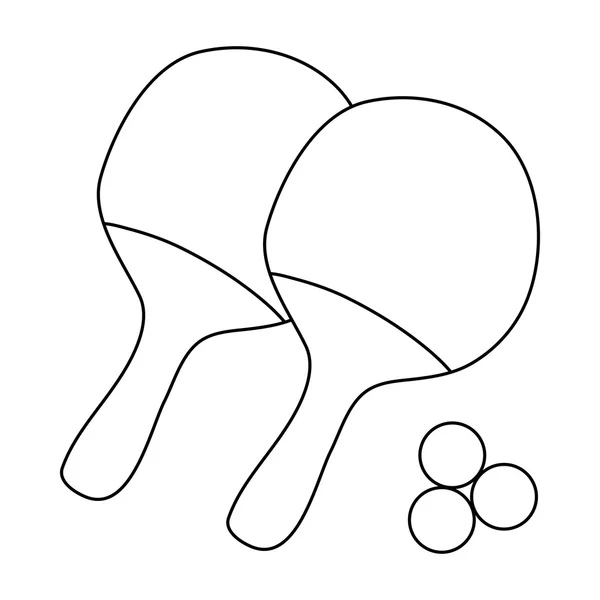 球拍和球玩乒乓球图标 — 图库矢量图片