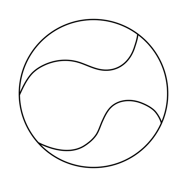 Icône balle de tennis dans le style contour — Image vectorielle