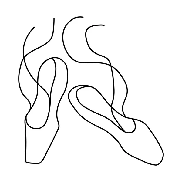 Icono de zapatos de punto de ballet, estilo de esquema — Vector de stock