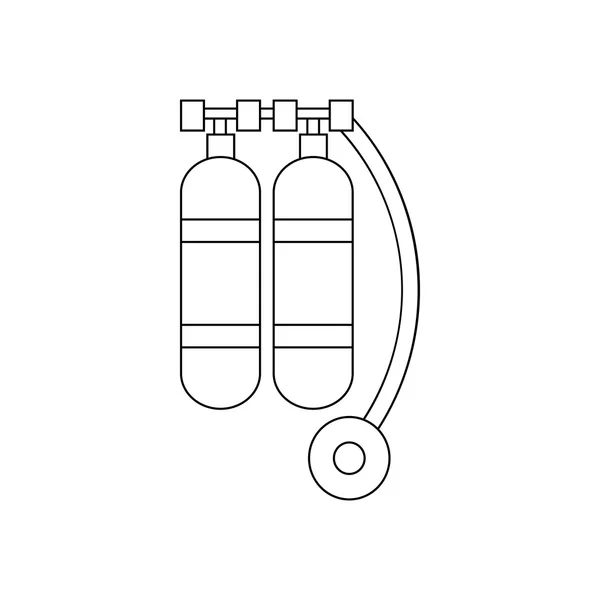 Icône Aqualung dans le style de contour — Image vectorielle