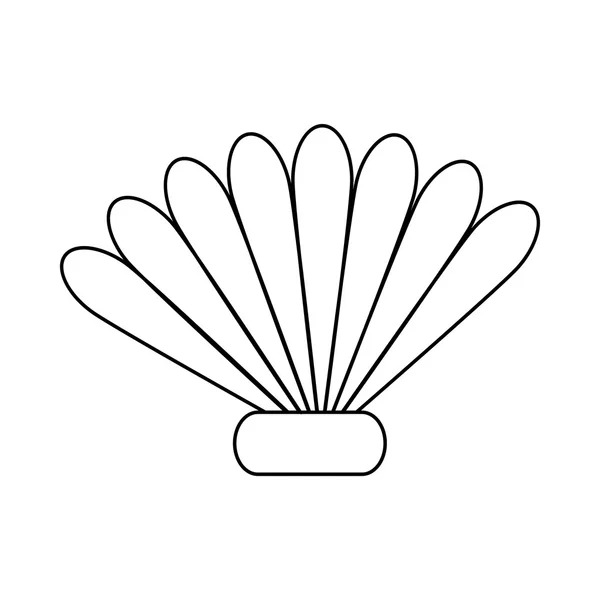 Seashell pictogram in kaderstijl — Stockvector