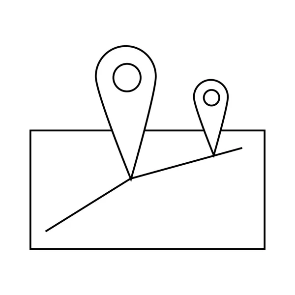 Піктограма GPS навігації, стиль контуру — стоковий вектор