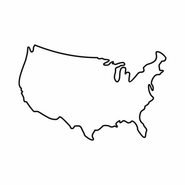 Icône de carte USA, style contour — Image vectorielle