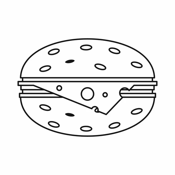 Cheeseburger-Ikone, Outline-Stil — Stockvektor