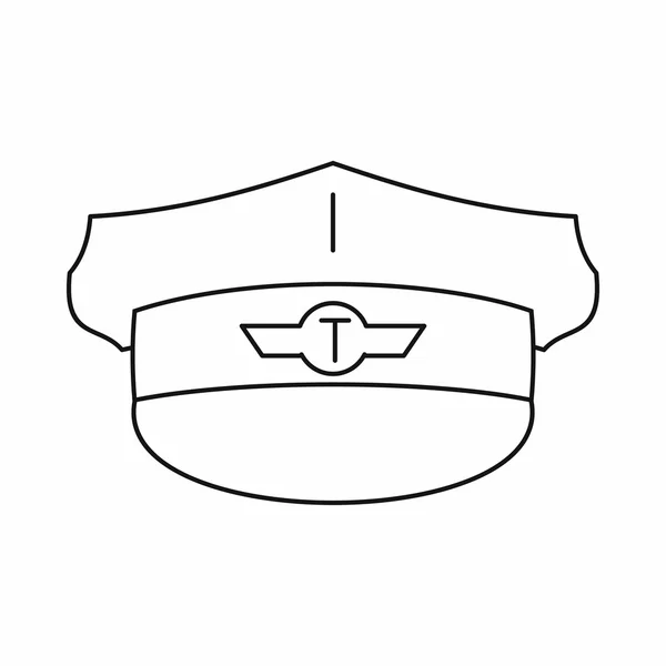 Mütze Taxifahrer Symbol, Umriss Stil — Stockvektor