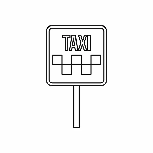 Icona segno taxi, stile contorno — Vettoriale Stock