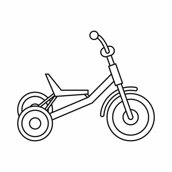Ikon roda tiga, gaya garis luar - Stok Vektor