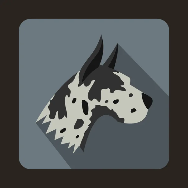 Grande icône de chien Danois, style plat — Image vectorielle