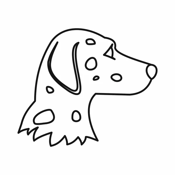 Dalmaçyalı köpek simgesi, anahat stili — Stok Vektör