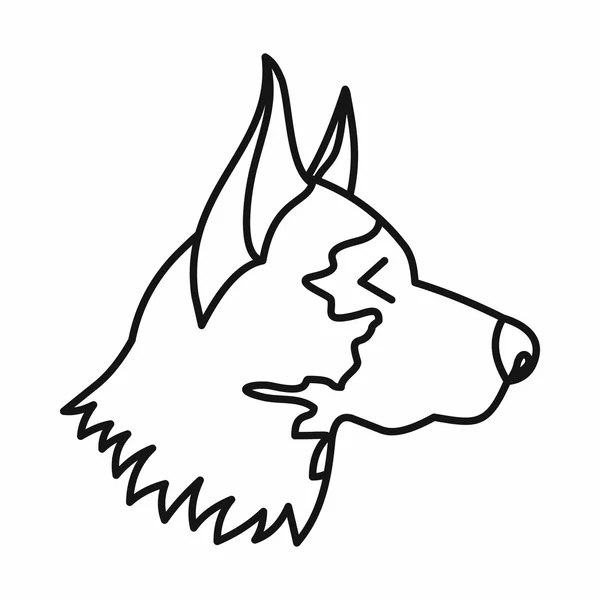 Çoban köpeği simgesi, anahat stili — Stok Vektör