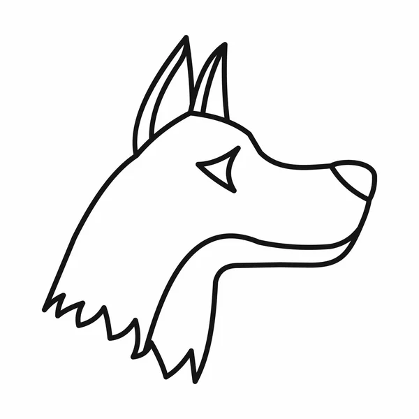Dobermann Hund Ikone, Umriss Stil — Stockvektor