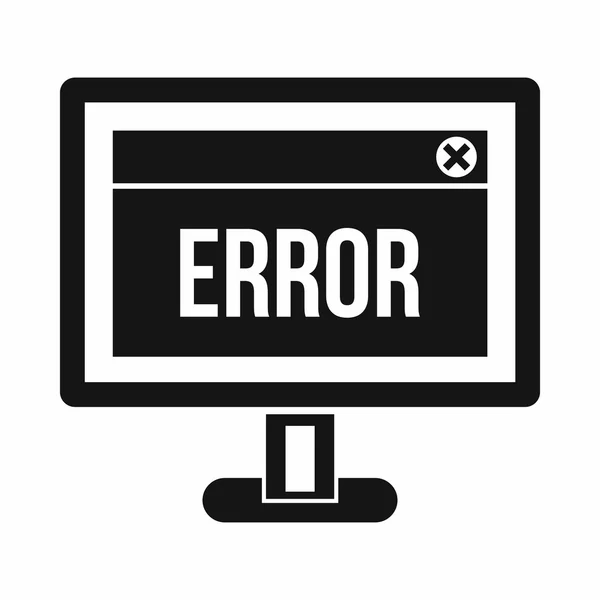 Error sign on a computer monitor icon — Stock Vector