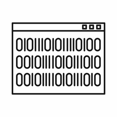 İkili kod simgesi, anahat stili