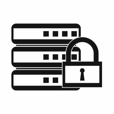 Asma kilit simgesi, basit tarzı ile veritabanı