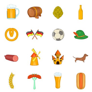 Almanya Icons set, karikatür tarzı