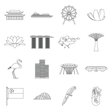 Singapur Icons set, anahat stili