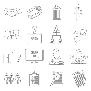 İnsan kaynakları yönetimi Icons set