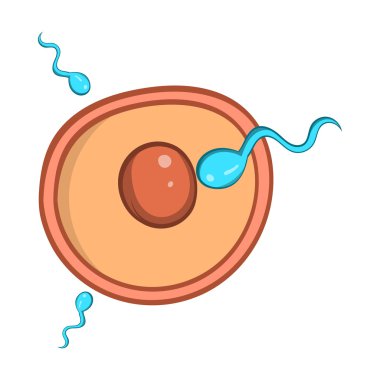 Fertilizasyon yumurta simgesinin, karikatür tarzı