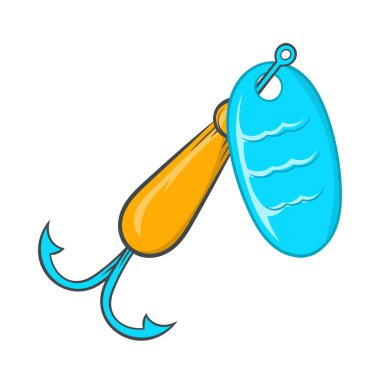 Balık simgesi, karikatür tarzı yakalamak için kanca